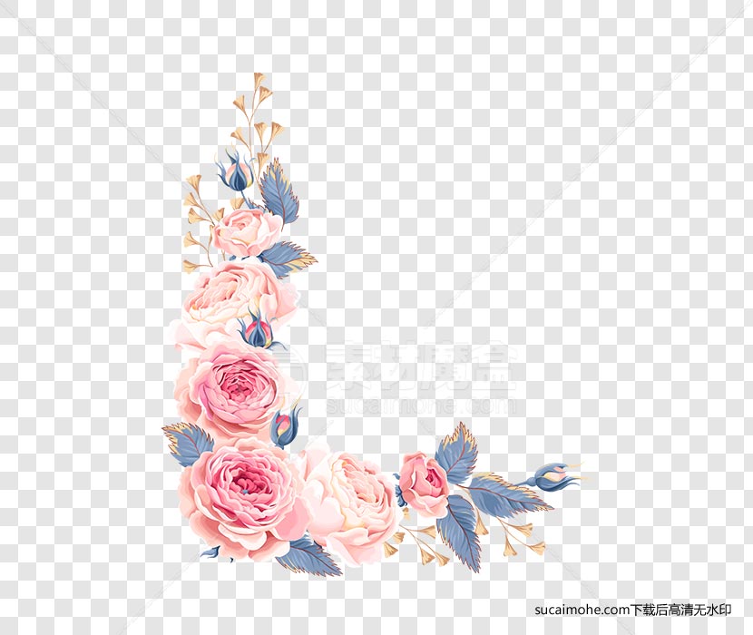 中国风牡丹花会手绘免抠png元素（含PSD）