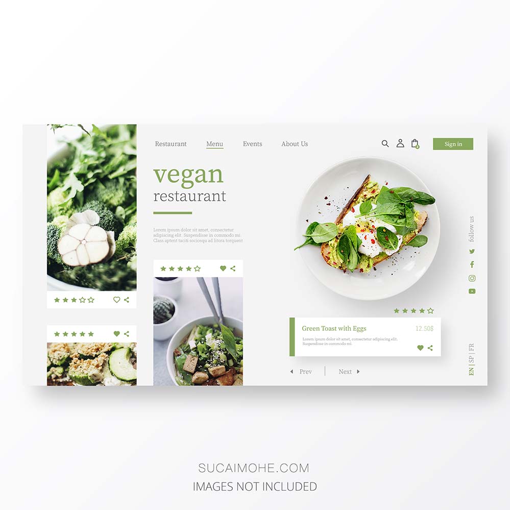 美丽素食餐厅登录页模板beautiful-vegan-restaurant-landing-page-template