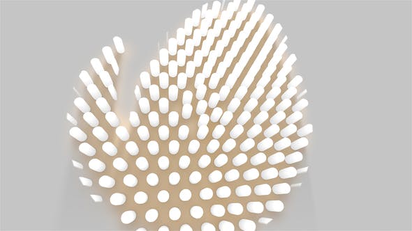 AE模板-简洁明亮三维小圆柱体矩阵变化LOGO标志片头演绎动画