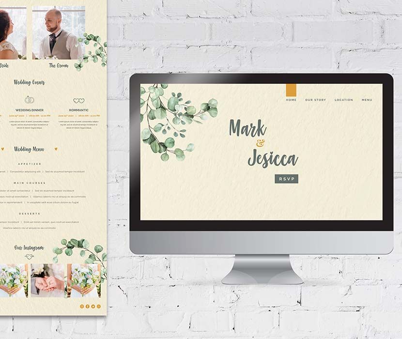 国外欧式清新唯美婚礼网站设计PSD源文件wedding-website-template