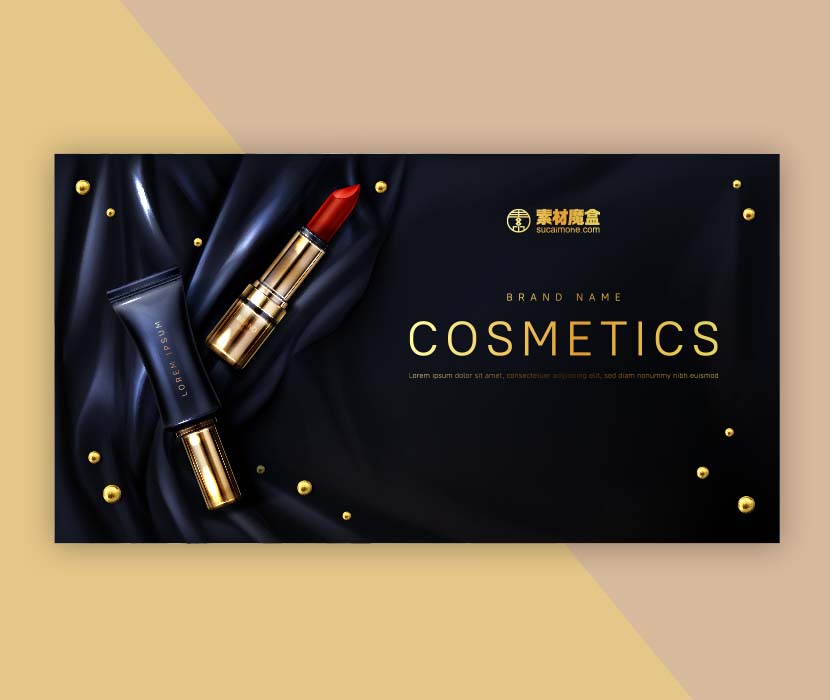 唇膏化妆品化妆美容产品网站Banner设计eps源文件lipstick-cosmetics-make-up-beauty-product-banner