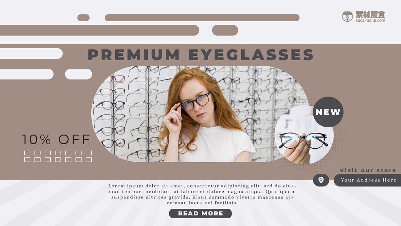 眼镜公司的banner模板Psd源文件banner-template-eye-glasses-company