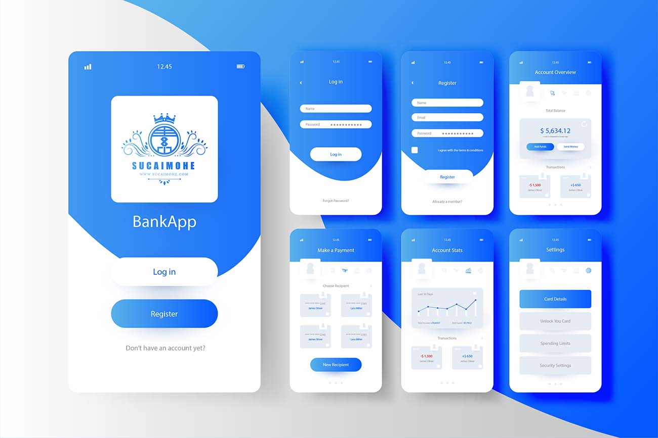 银行应用程序APP界面概念源文件banking-app-interface-concept