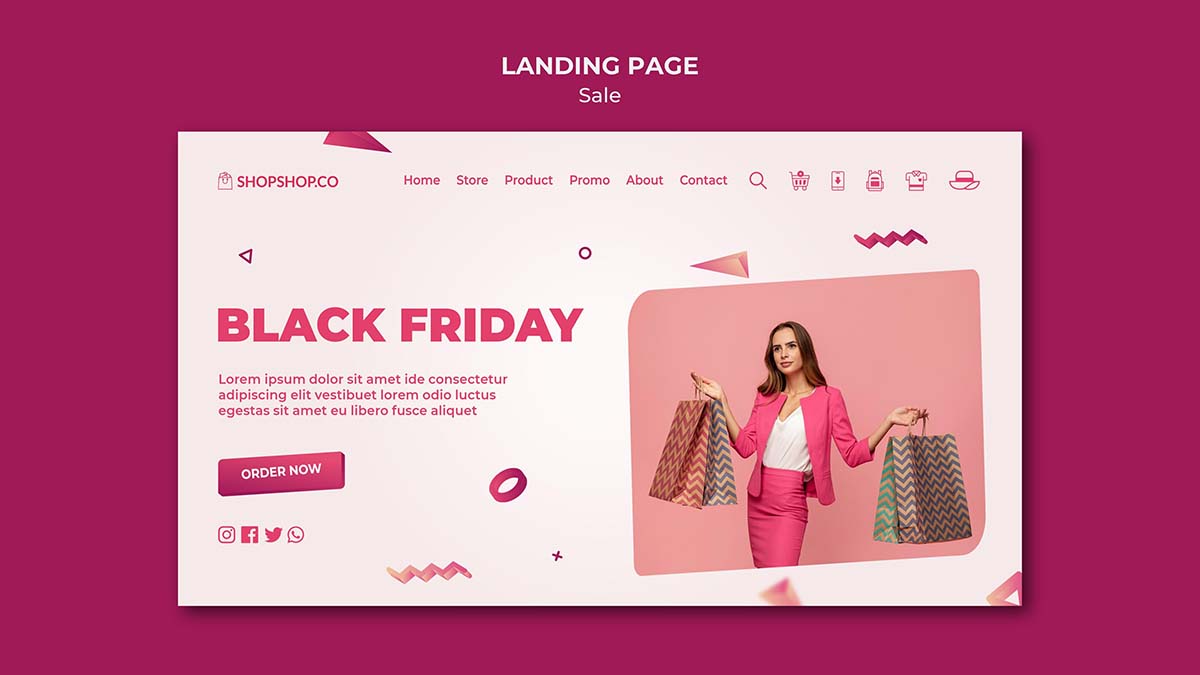 网站商城首页黑色星期五banner模板Psd源文件landing-page-black-friday-template