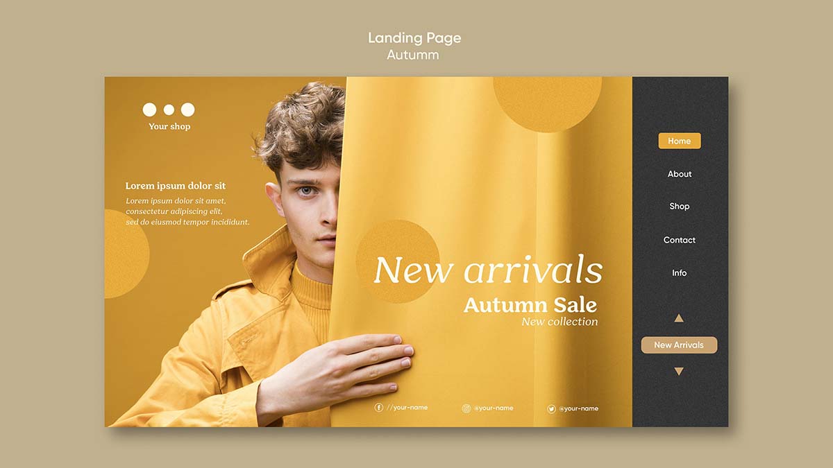 秋季特卖新品登陆页面Psd源文件autumn-sale-new-arrivals-landing-page