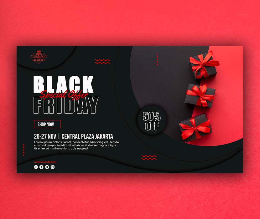 电商网站首页Banner焦点图横幅模板黑色星期五销售banner-template-black-friday-sale