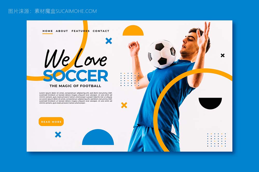 逼真的南美足球网站首页banner创意设计AI/eps源文件（不含人物照片）