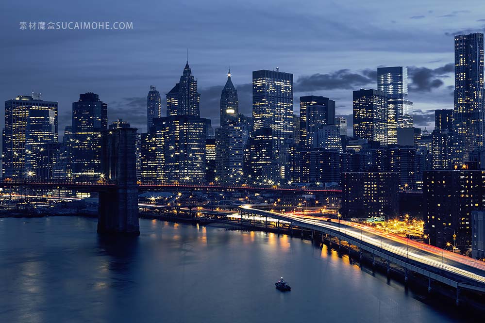 纽约市中心的天际线skyline-downtown-new-york-new-york-usa