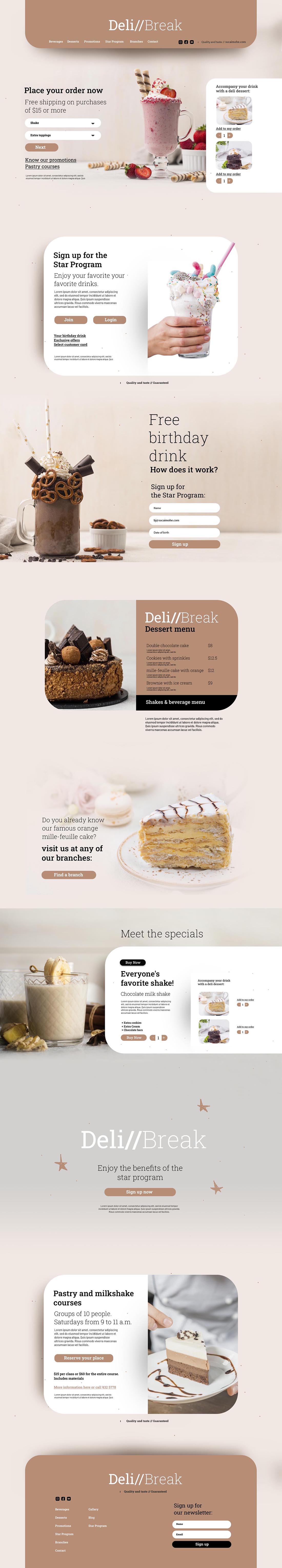 美食饮品电商Ui ux网站页面设计模板Psd源文件