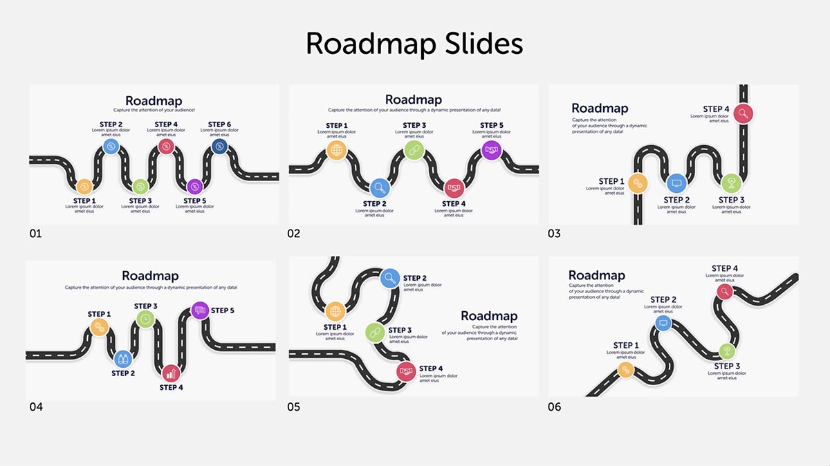 AE模板-50组信息数据图表线路步骤展示动画 Roadmap Infographic Slides