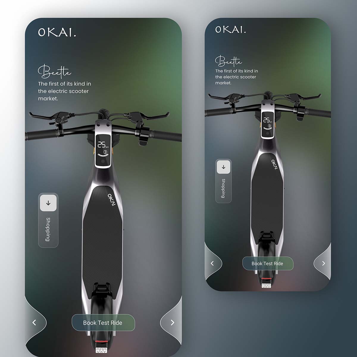OKAI 便携式充电代步自行车管理 UI 设计