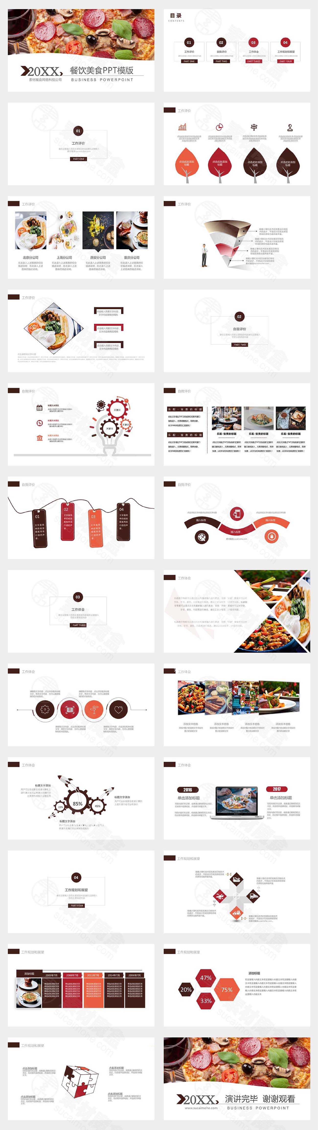 精美大气披萨餐饮美食PPT模板