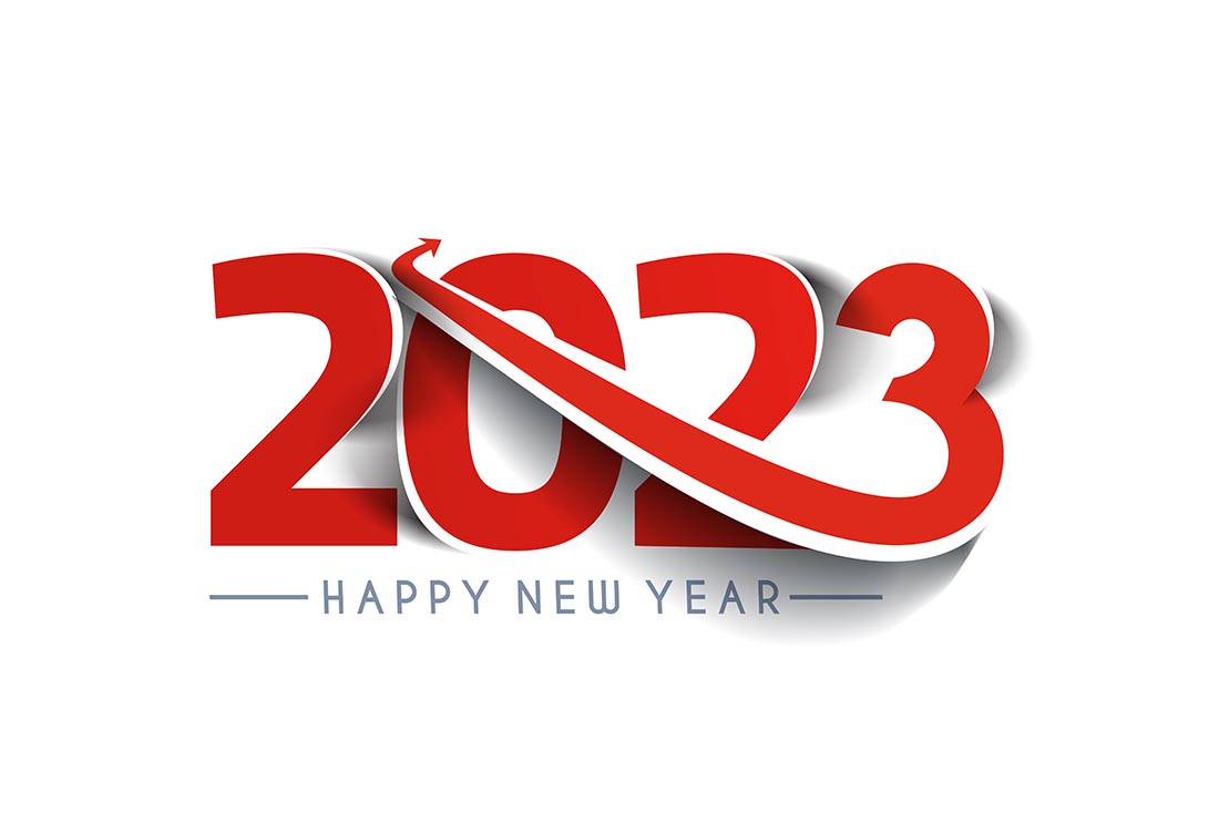 2023年新年快乐文字排版设计模式矢量图