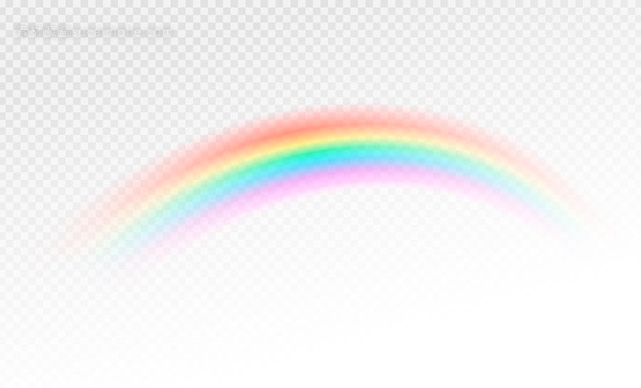   彩色装饰彩虹现实主义风格 