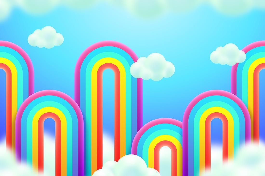现实彩色彩虹概念设计源文件