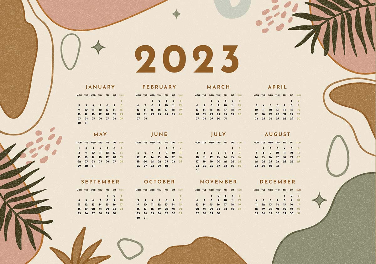 手绘-2023年度日历模板源文件