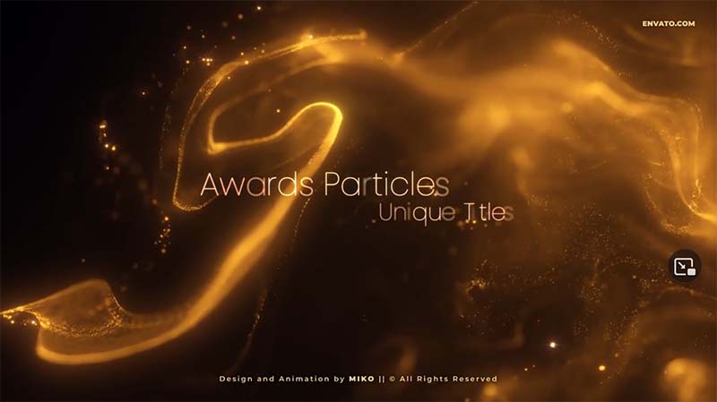 AE模板-金色唯美漂亮抽象粒子背景文字标题开场片头Awards Particles Titles V3