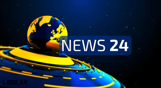 AE模板-三维地球电视频道新闻开场片头News Opener V2