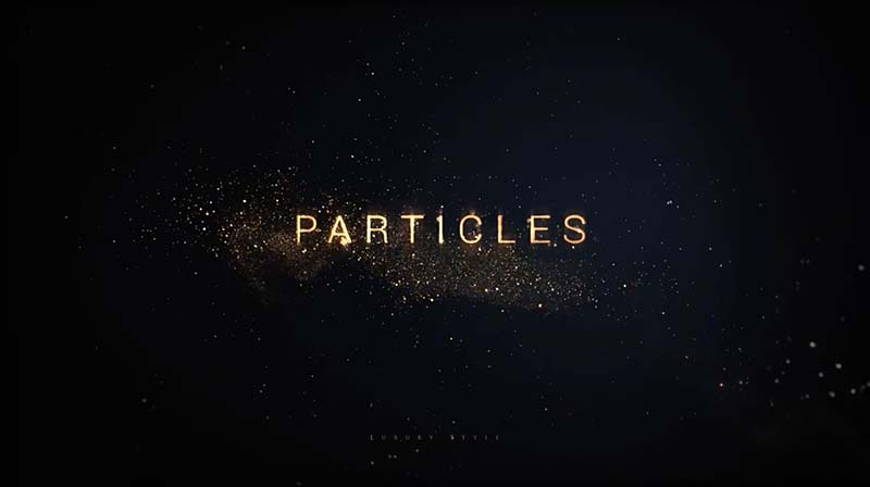 PR模板-金色粒子文字标题颁奖典礼开场片头 Particles Titles