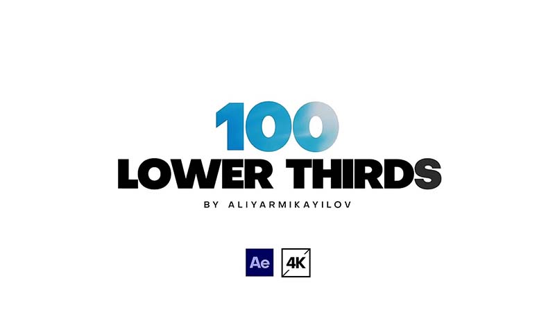AE模板-100种时尚简洁文字标题字幕条动画 Lower Thirds