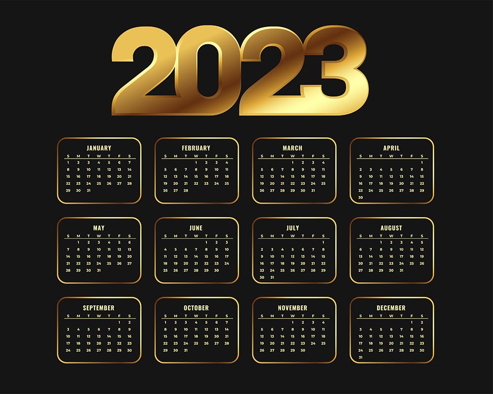 金色-2023日历-模板-年度活动设计