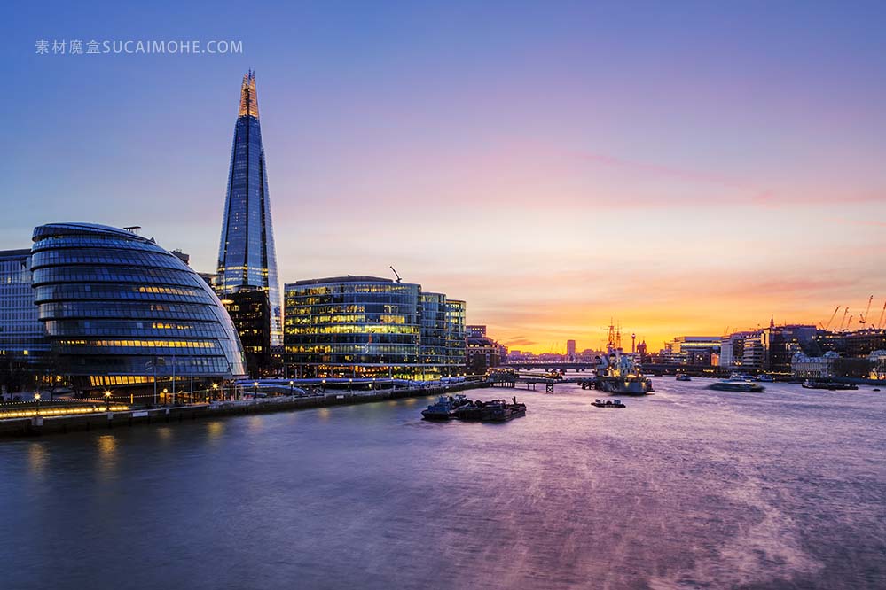 伦敦市城市日大气高清图view-london-city-sunset