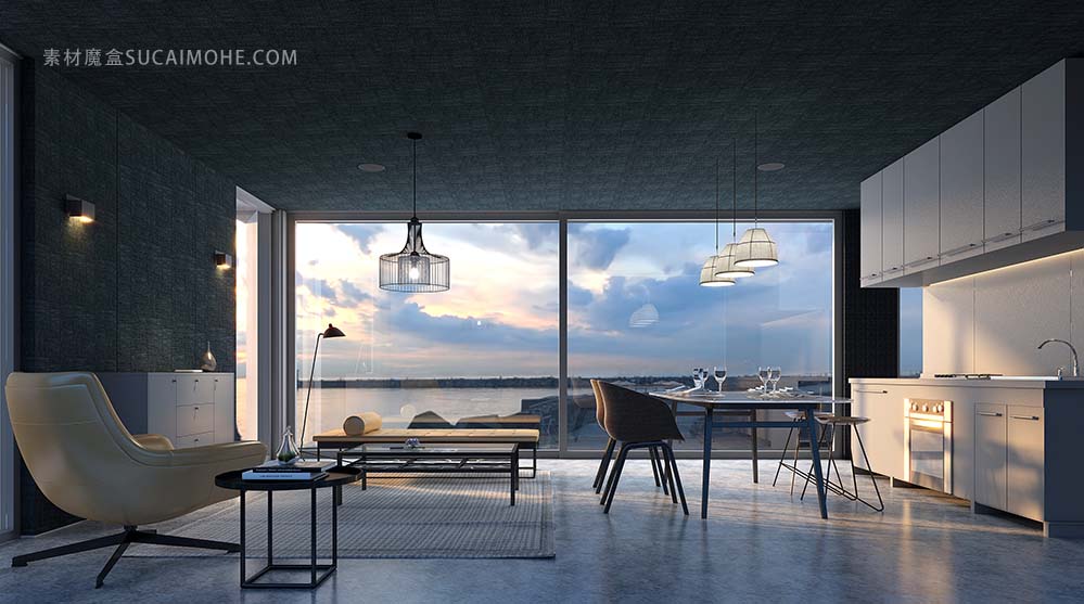 极简风客厅场景