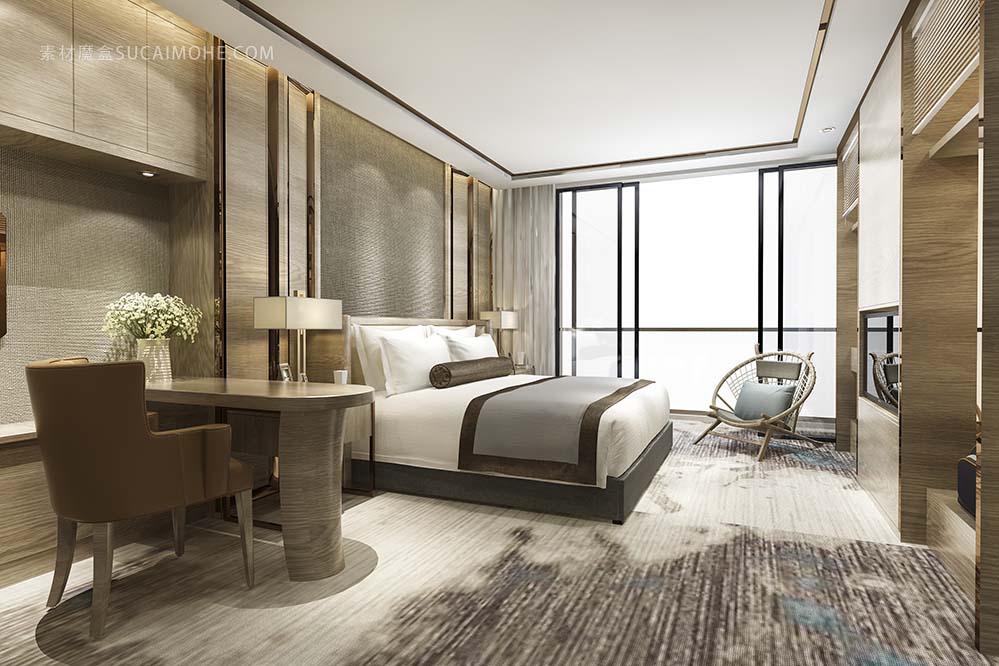 豪华经典现代卧室套房酒店免​照片luxury-classic-modern-bedroom-suite-hotel
