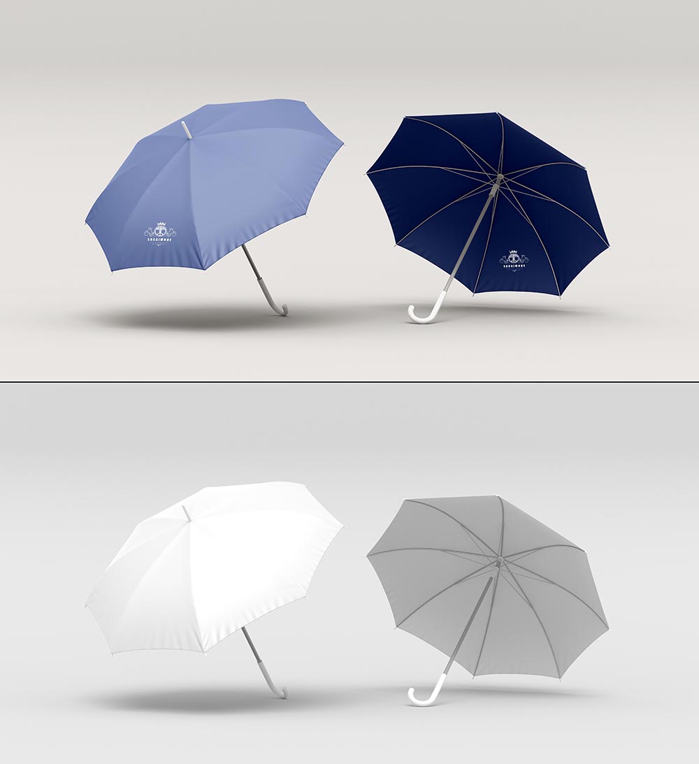 两个雨伞样机设计PSD源文件