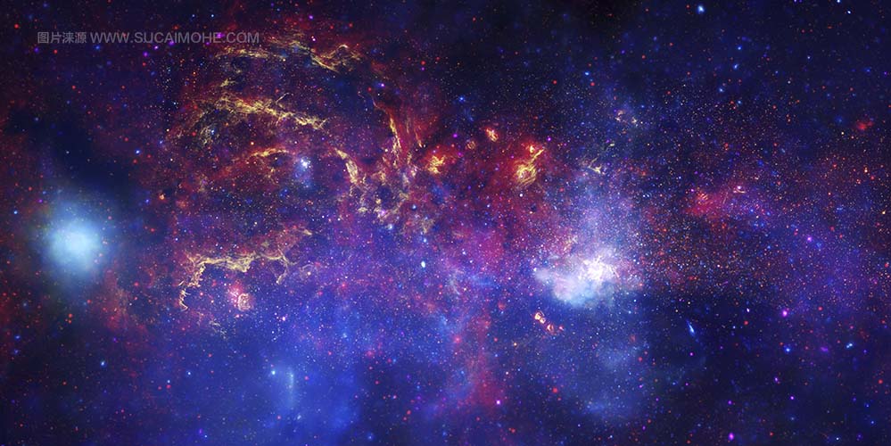 哈勃太空望远镜，斯皮策太空望远镜和钱德拉X射线天文台绘制了三张银河系中央区域的匹配图