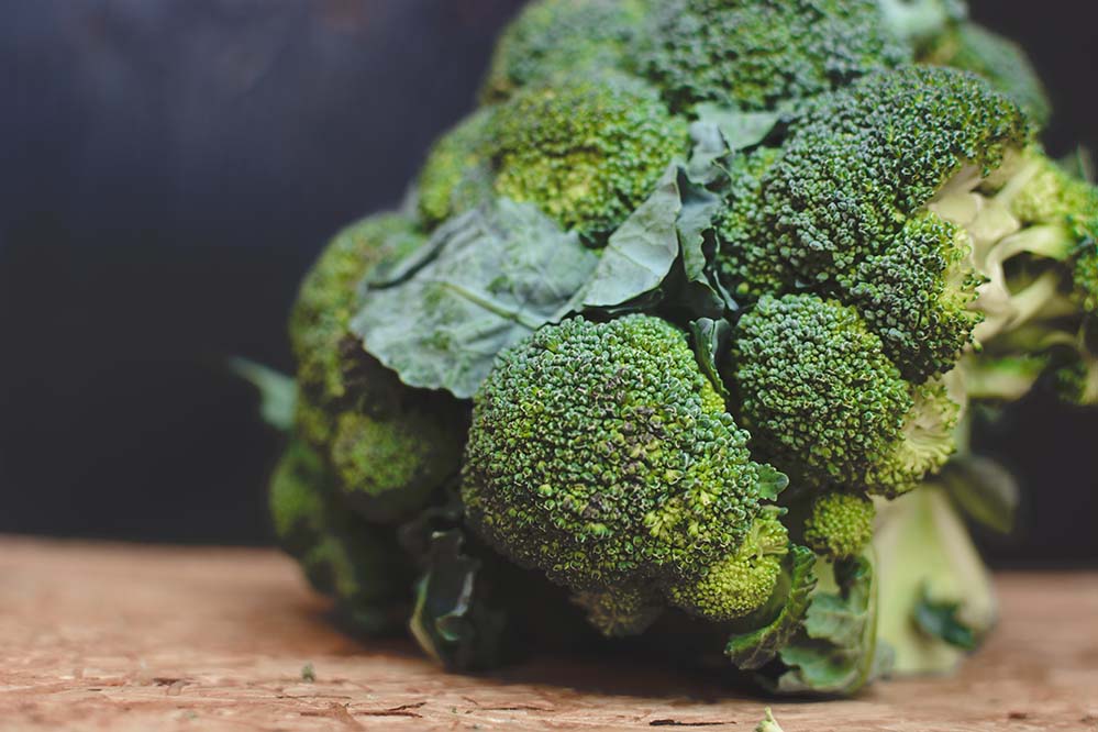 特写健康绿色西兰花汉堡从上到下白色背景高清摄影大图close-up-on-healthy-green-broccoli