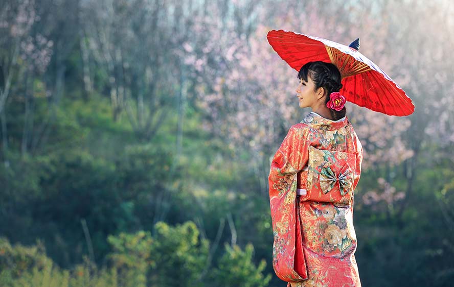 asia-亚洲 仪式 中国 连衣裙 文化 艺伎 日本 和服 朝鲜语 夫人 户外 传统的 伞 高清摄影大图