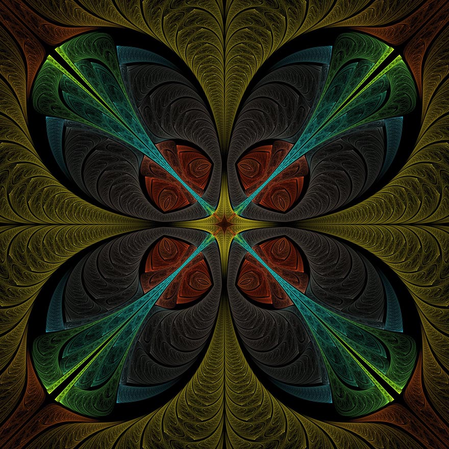 fractal-分形 艺术 抽象 模式 幻想 纹理 曼陀罗 想象力 几何 图形 背景 四叶草