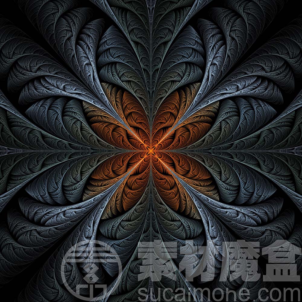 fractal-分形 艺术 抽象 模式 幻想 纹理 曼陀罗 想象力 几何 图形 背景 蓝色