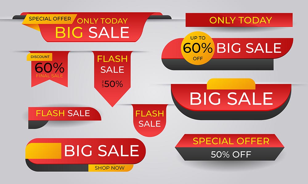 现代销售贴纸标签彩色合集