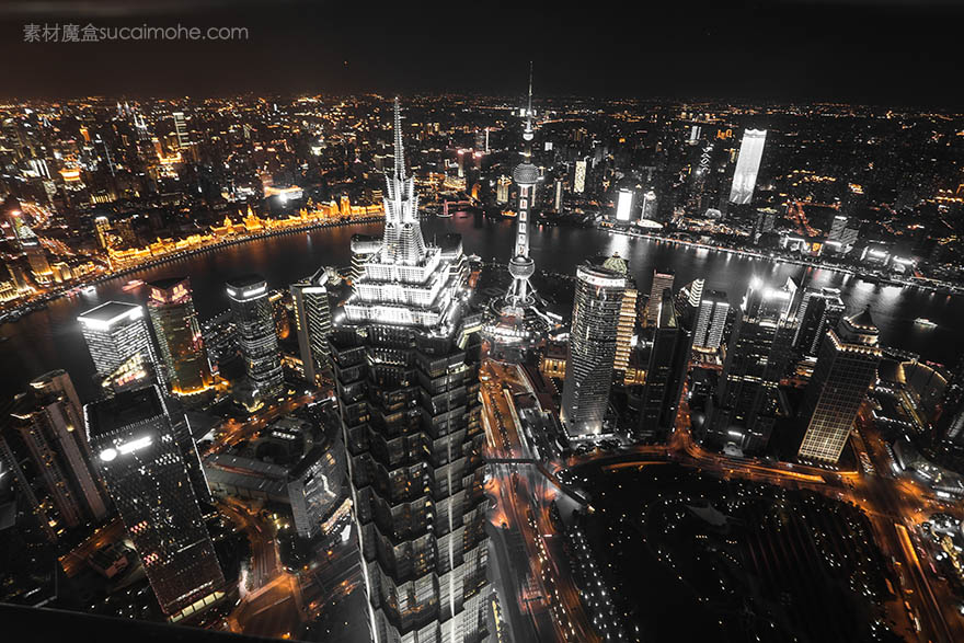 night-夜 城市 上海 亚洲 东 结构 灯 市容 天际线 摩天大楼 晚上 黑暗 现代 建筑物 金茂大厦
