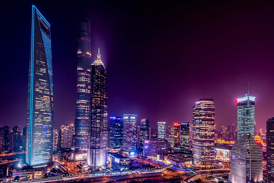 上海陆家嘴夜景高清照片