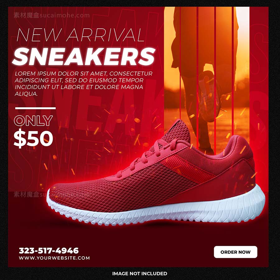 球鞋鞋社交媒体广告海报设计