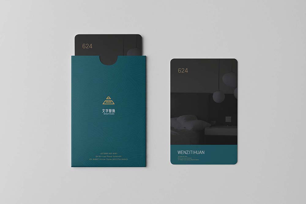 酒店民宿家居生活品牌展示VI电磁VPC门卡智能贴图样机