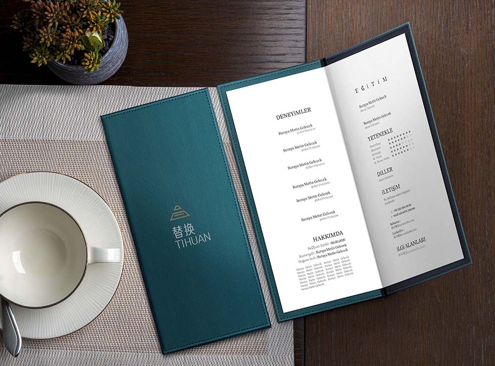 酒店民宿家居生活品牌展示VI菜单价目表贴图样机