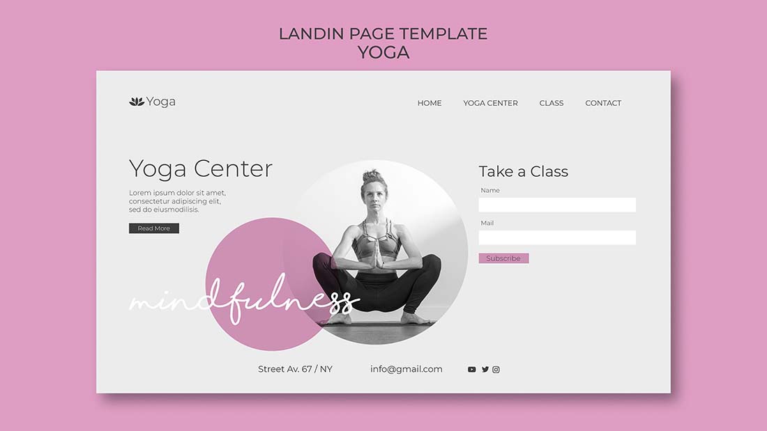 瑜伽登陆页面网页模板Psd源文件