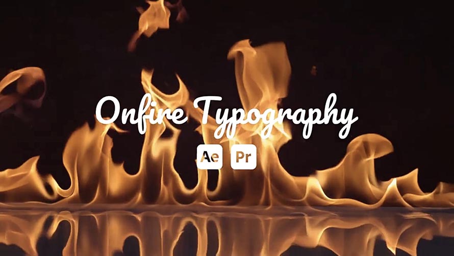 魔法能量火焰描边文字标题动画AE/PR模板 On Fire Animated Typography