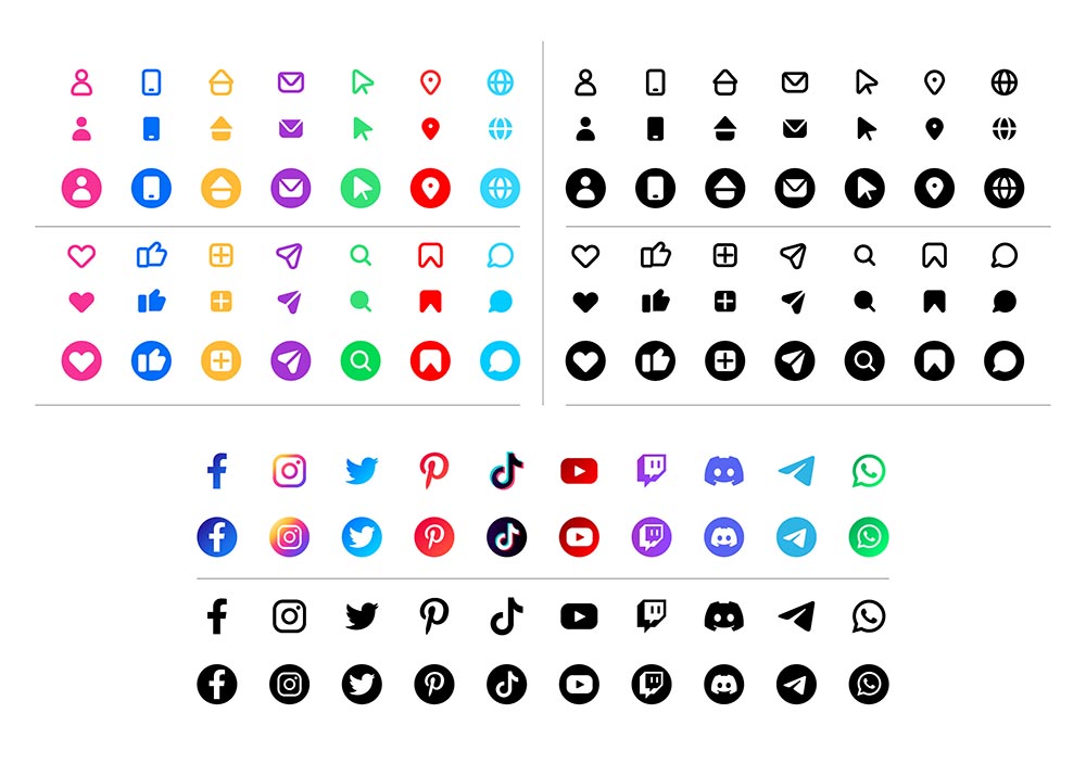 图标社交媒体LOGO收藏名片网站