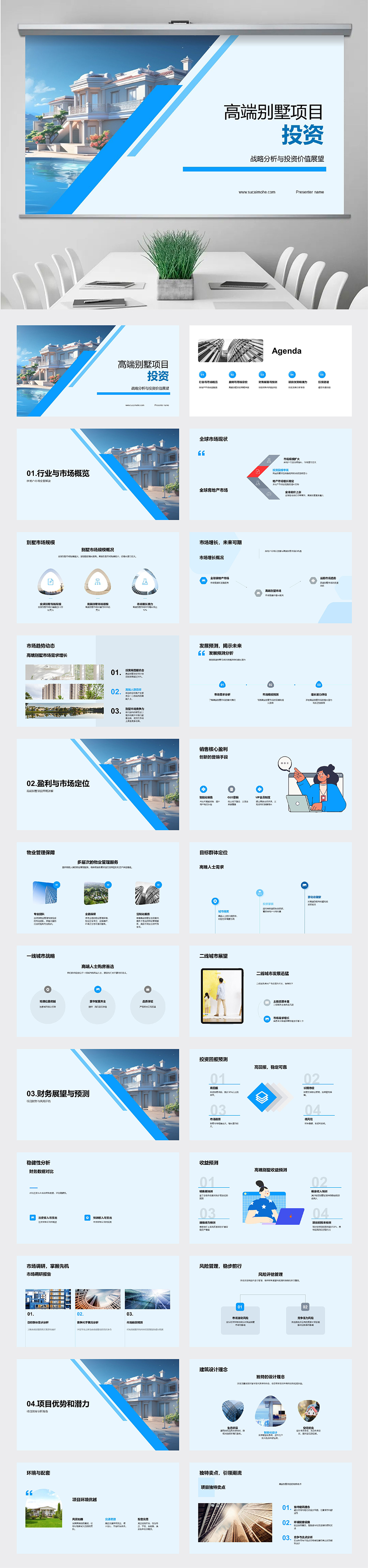 高端别墅项目投资PPT模板