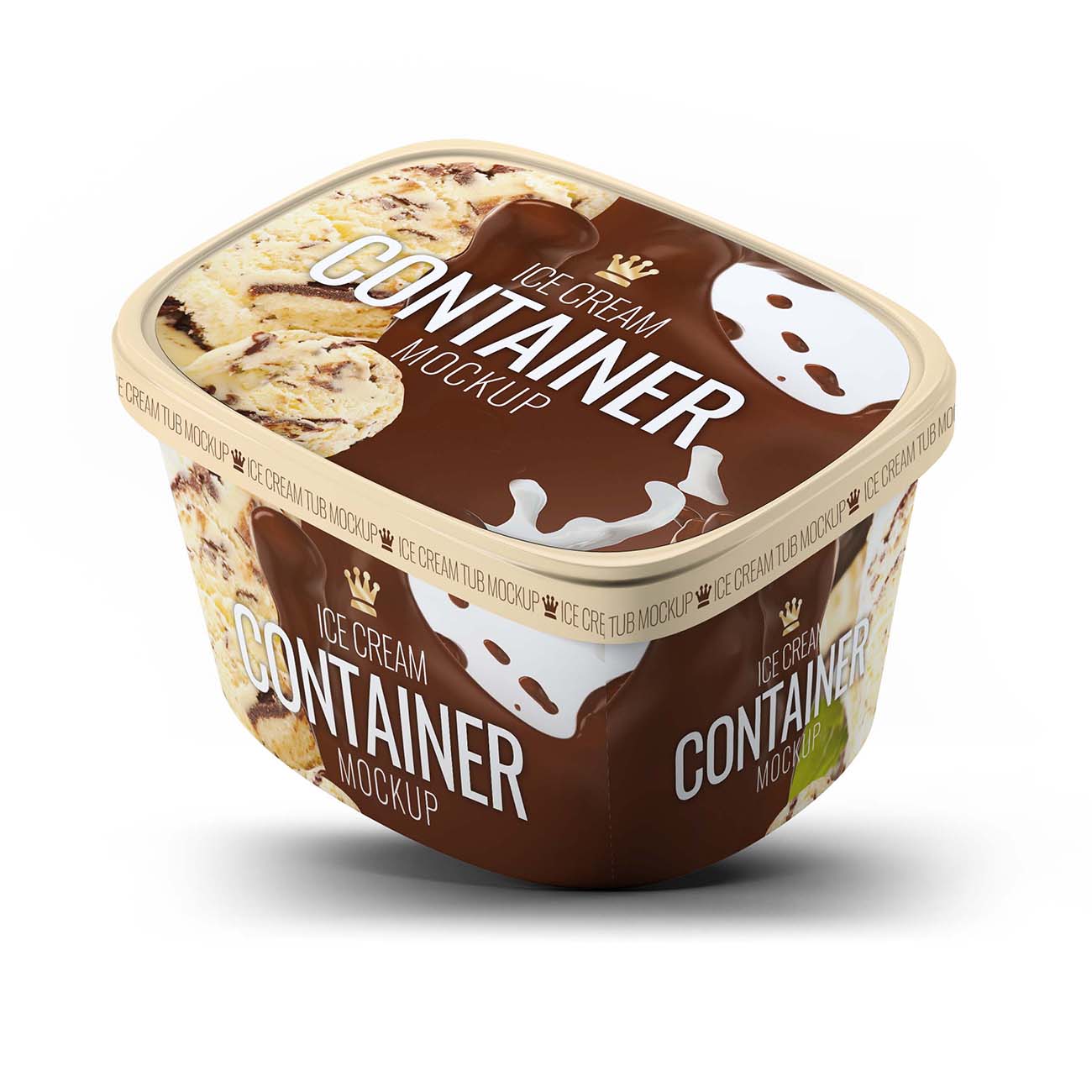 冰淇淋包装盒样机PSD源文件07 Ice Cream Container Mock-Up