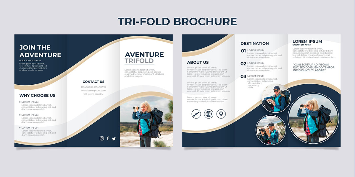 欧式国外三折小册子模板AI素材abstract-trifold-brochure-template