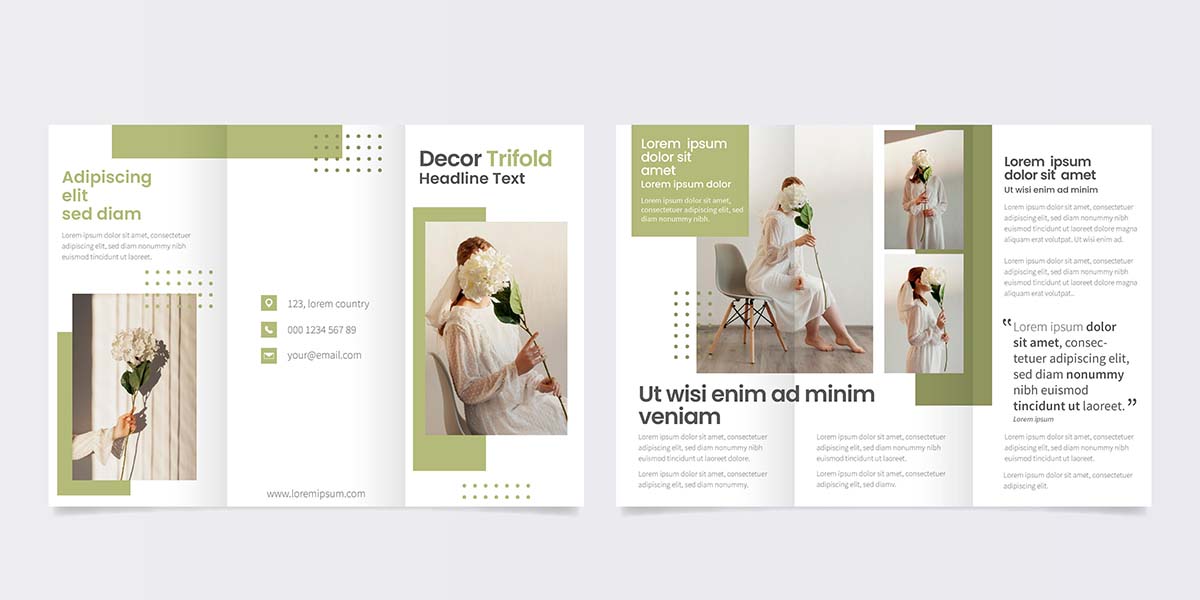 清新文艺折页画册设计AI/eps源文件minimal-trifold-brochure-template 