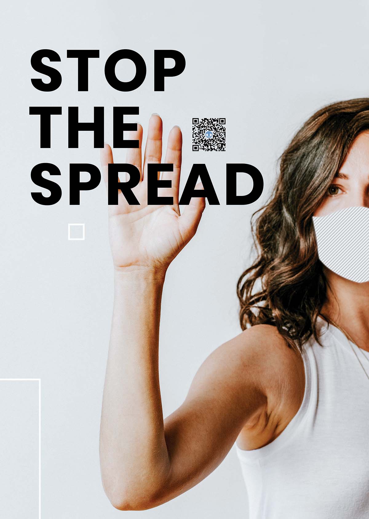 阻止冠状病毒模板样机的传播海报设计PSD源文件