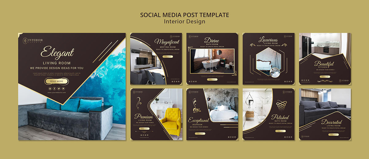 欧式豪华室内软装家具设计展板海报设计PSD源文件post-de-midia-social-de-design-de-interiores