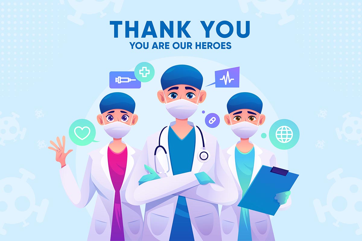 医院医生护士团队卡通手绘eps源文件thank-you-doctors-nurses